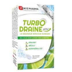 Turbo draine activ' 20 comprimés effervescents goût citron vert&menthe