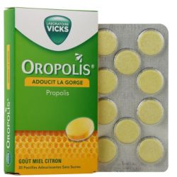 Vicks Oropolis Propolis goût miel citron 20 pastilles ss sucres