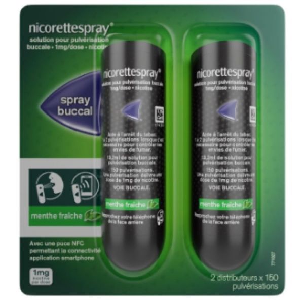 Nicorettespray x2 spray buccal 1mg