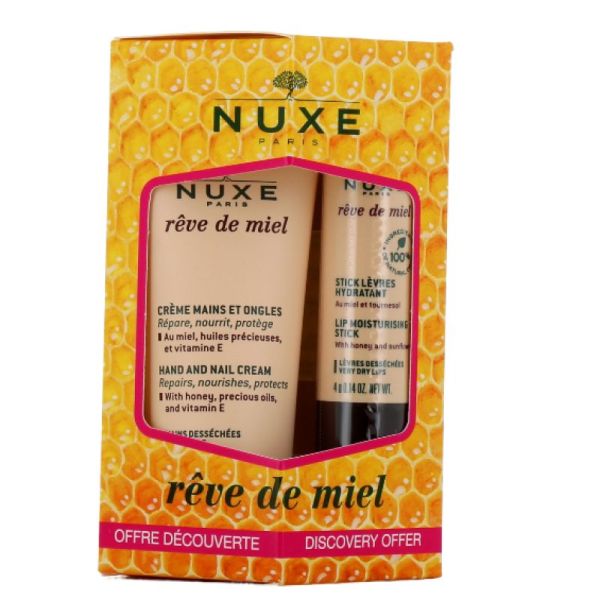 Nuxe crème mains et stick lèvres rêve de miel