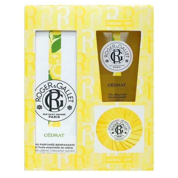 Coffret Cédrat eau parfumée bienfaisante 100ml + gel douche + savon offerts