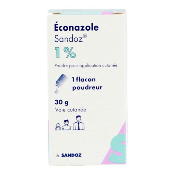 Econazole 1% Sandoz Pdr Fl 30G