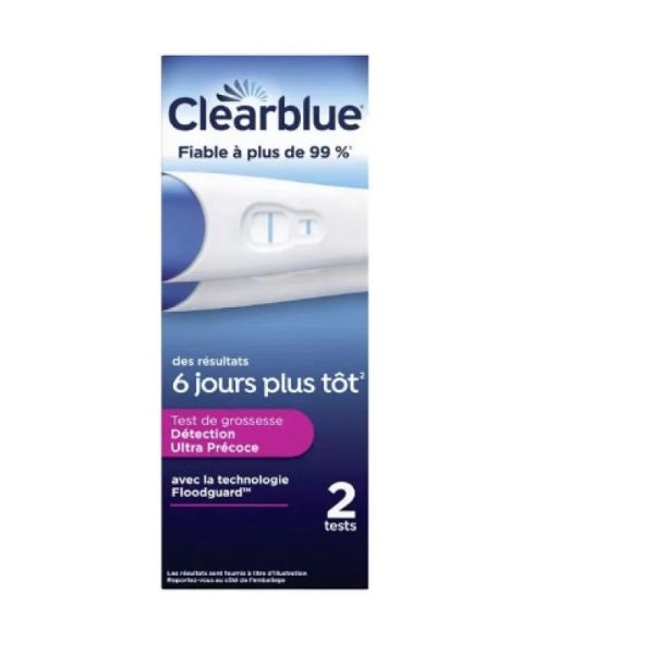 Clearblue test de grossesse précoce lot de 2