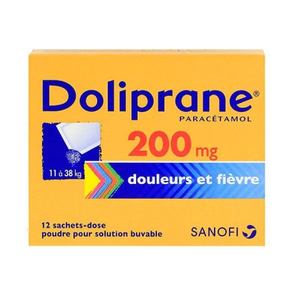 Doliprane 200Mg Sach Orange 12 16Kg S12