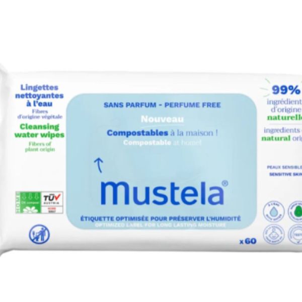 Mustela lingettes nettoyantes à l'eau /60